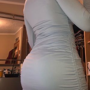 ruched mini dress